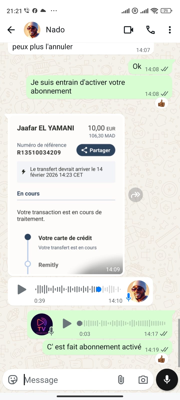 Client Europe – Paiement Remitly